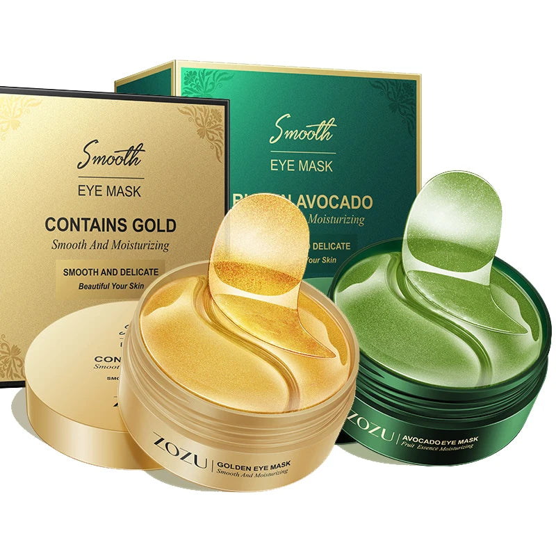 Revitalize Your Eyes with 60Pcs Avocado Golden Collagen Eye Masks: Anti-Dark Circles, Moisturizing, and Firming Treatment